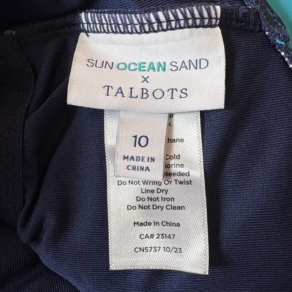 Talbots‎ Sun Ocean Sand Colorblock One Piece Swimsuit Womens Size 10 - Picture 5 of 6